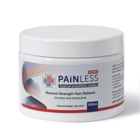PAINLESS RAPID kremas anestetikas grožio salonams bei kosmetologams 20%, 500 ml PAINLESS RAPID kremas anestetikas grožio salonams bei kosmetologams 20%, 500 ml