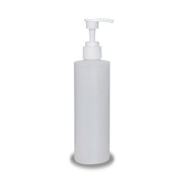 Plastikinis permatomas buteliukas su dozatoriumi, 250 ml Plastikinis permatomas buteliukas su dozatoriumi, 250 ml
