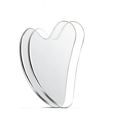 Plieninis veido masažuoklis GUA SHA SILVER LARGE, 1 vnt. Plieninis veido masažuoklis GUA SHA SILVER LARGE, 1 vnt.