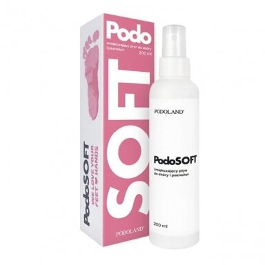 PODOLAND odos ir nagų minkštinimo skystis PODOSOFT 200 ml PODOLAND odos ir nagų minkštinimo skystis PODOSOFT 200 ml
