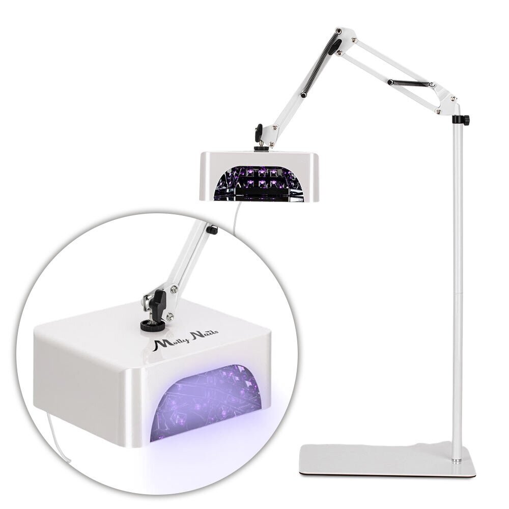 Profesionali UV/LED nagų lempa manikiūrui ir pedikiūrui V10, baltos spalvos (belaidė)