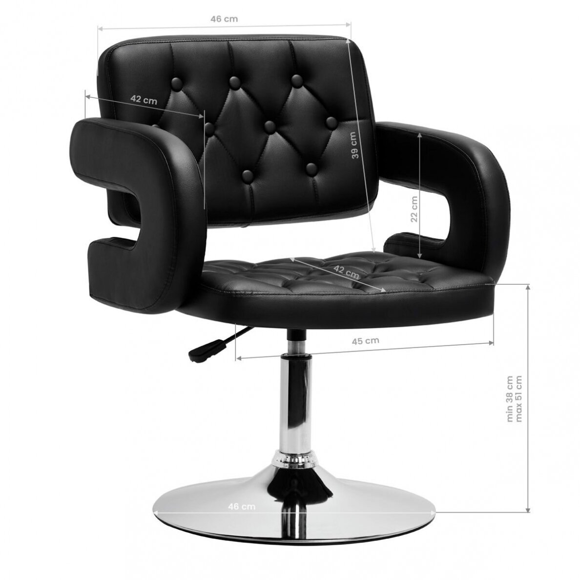 HAIR SYSTEM profesionali grožio salonų meistro kėdė QS-B1801, juodos spalvos 7 HAIR SYSTEM profesionali grožio salonų meistro kėdė QS-B1801, juodos spalvos 7