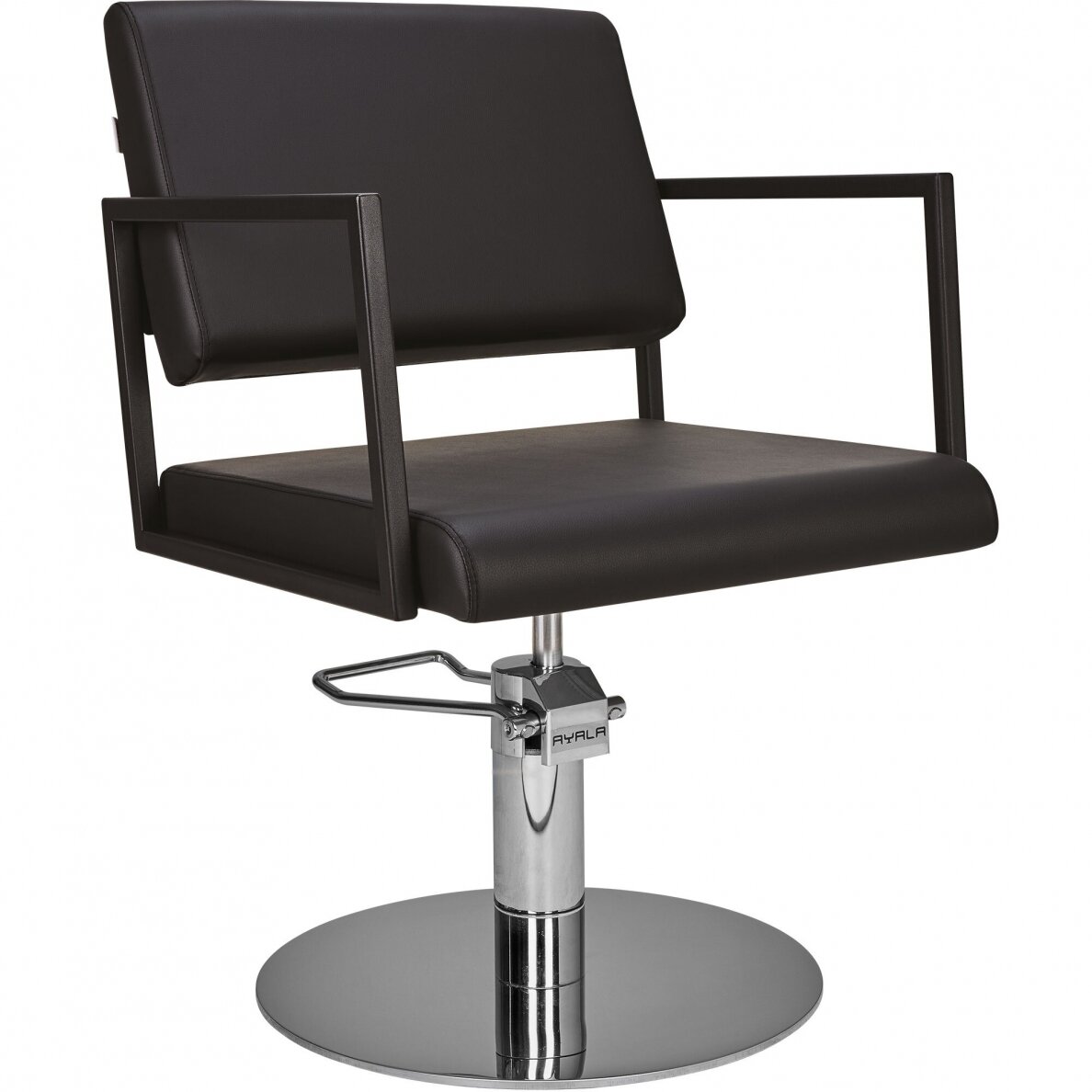 Profesionali kirpyklos kėdė BLACK LOFT CHROME ROUND
