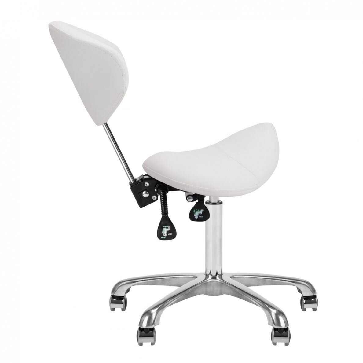 GIOVANNI CLASSIC 1004 profesionali meistro kėdė-balnas kosmetologams, baltos spalvos 5 GIOVANNI CLASSIC 1004 profesionali meistro kėdė-balnas kosmetologams, baltos spalvos 5
