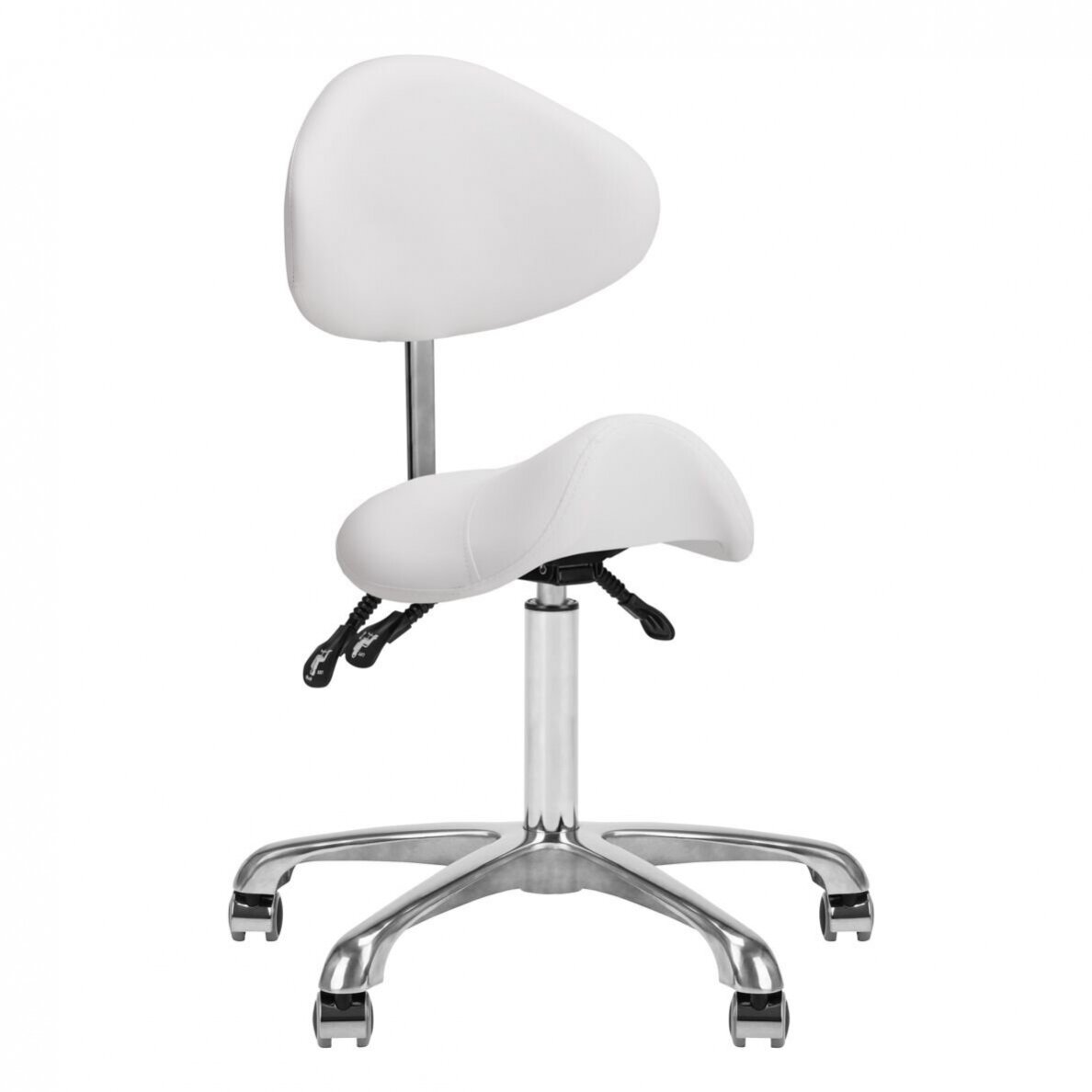 GIOVANNI CLASSIC 1004 profesionali meistro kėdė-balnas kosmetologams, baltos spalvos GIOVANNI CLASSIC 1004 profesionali meistro kėdė-balnas kosmetologams, baltos spalvos