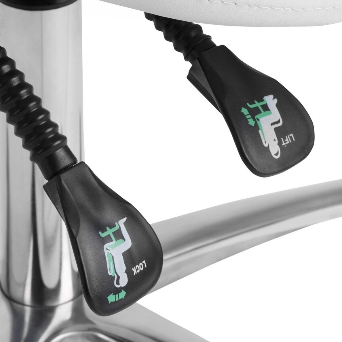 GIOVANNI CLASSIC 1004 profesionali meistro kėdė-balnas kosmetologams, baltos spalvos 3 GIOVANNI CLASSIC 1004 profesionali meistro kėdė-balnas kosmetologams, baltos spalvos 3