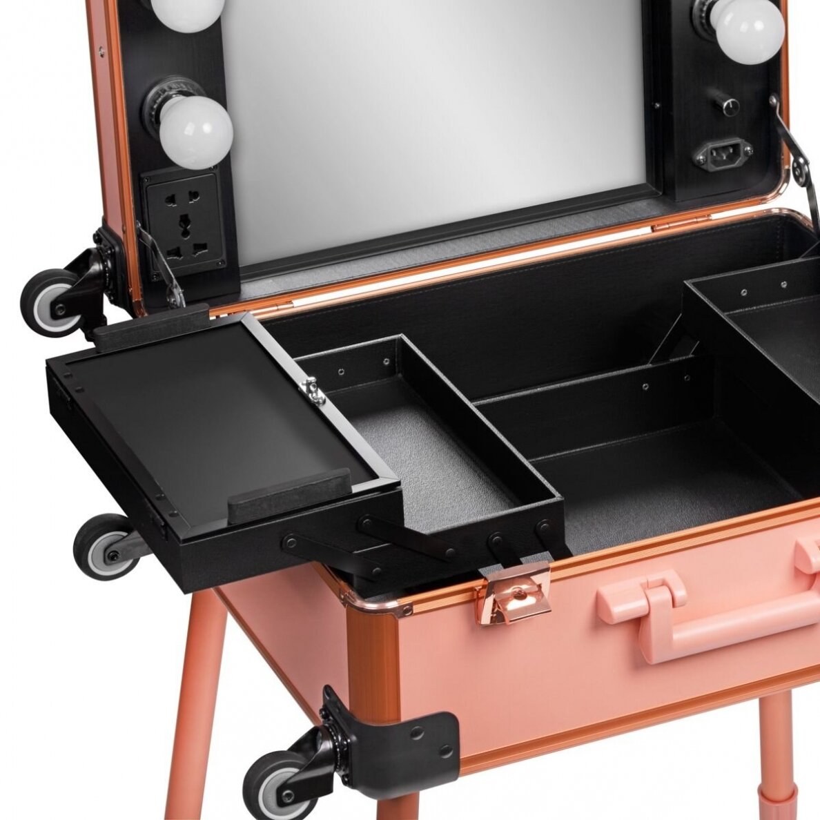 Profesionalus kosmetikos lagaminas T-27 ROSE GOLD 4 Profesionalus kosmetikos lagaminas T-27 ROSE GOLD 4