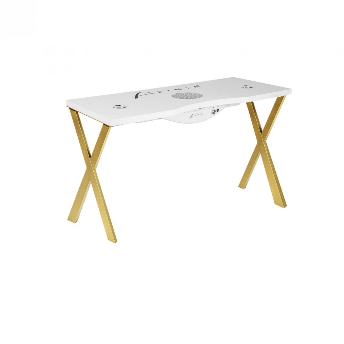 Profesionalus manikiūro stalas grožio salonui AFINIA ART DECO, baltos spalvos Profesionalus manikiūro stalas grožio salonui AFINIA ART DECO, baltos spalvos