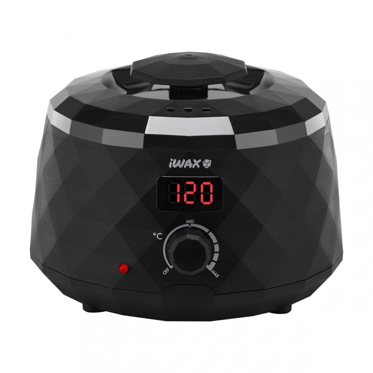 Profesionalus vaško šildytuvas skardinėms ir granulėms iWAX DIAMOND TECH 400ML 100W, juodos spalvos
