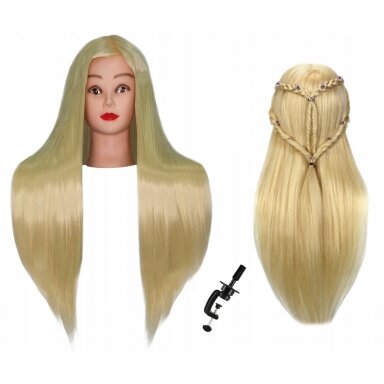 Profesionali galva mokymams IZA BLOND 60cm, terminiai plaukai Profesionali galva mokymams IZA BLOND 60cm, terminiai plaukai