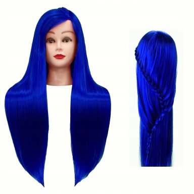 Profesionali galva mokymams IZA BLUE 60cm, terminiai plaukai Profesionali galva mokymams IZA BLUE 60cm, terminiai plaukai