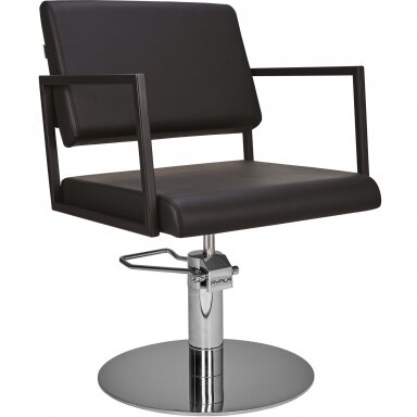 Profesionali kirpyklos kėdė BLACK LOFT CHROME ROUND Profesionali kirpyklos kėdė BLACK LOFT CHROME ROUND