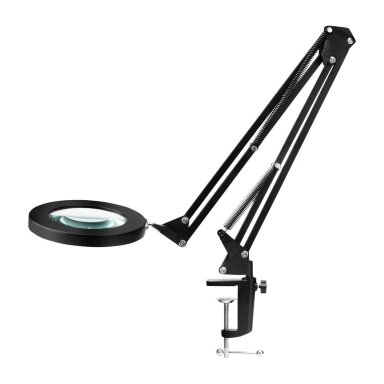 Profesionali kosmetologinė LED lempa - lupa GLOW 308, tvirtinama prie paviršių, juodos spalvos Profesionali kosmetologinė LED lempa - lupa GLOW 308, tvirtinama prie paviršių, juodos spalvos