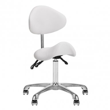 GIOVANNI CLASSIC 1004 profesionali meistro kėdė-balnas kosmetologams, baltos spalvos