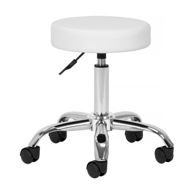 Profesionali meistro kėdė - balnas kosmetologams AM-310 V, baltos spalvos Profesionali meistro kėdė - balnas kosmetologams AM-310 V, baltos spalvos