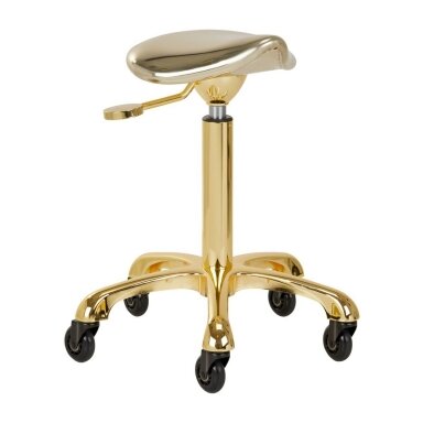 Profesionali meistro kėdutė kosmetologams bei grožio salonams FINE GOLD ROLL SPEED, auksinės spalvos