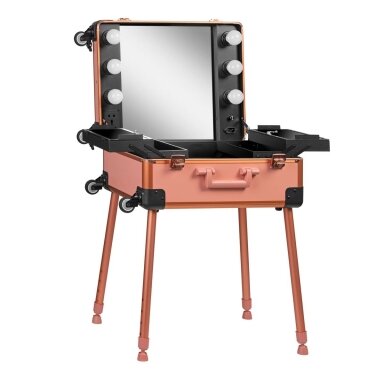 Profesionalus kosmetikos lagaminas T-27 ROSE GOLD Profesionalus kosmetikos lagaminas T-27 ROSE GOLD