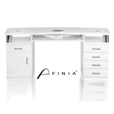 Profesionalus manikiūro stalas grožio salonui AFINIA PARTLY BODIED SK02 116, baltos spalvos Profesionalus manikiūro stalas grožio salonui AFINIA PARTLY BODIED SK02 116, baltos spalvos