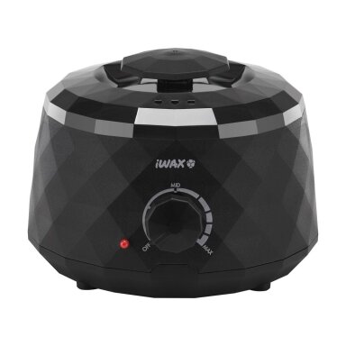 Profesionalus vaško šildytuvas skardinėms ir granulėms IWAX DIAMOND 400ML 100W, juodos spalvos Profesionalus vaško šildytuvas skardinėms ir granulėms IWAX DIAMOND 400ML 100W, juodos spalvos