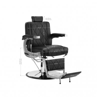 Profesionali barberio kėdė kirpykloms ir grožio salonams HAIR SYSTEM BM88066, juodos spalvos 8 Profesionali barberio kėdė kirpykloms ir grožio salonams HAIR SYSTEM BM88066, juodos spalvos 8
