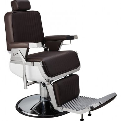 Profesionali barberio kėdė kirpykloms ir grožio salonams LORD, rudos spalvos Profesionali barberio kėdė kirpykloms ir grožio salonams LORD, rudos spalvos