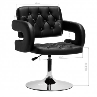 HAIR SYSTEM profesionali grožio salonų meistro kėdė QS-B1801, juodos spalvos 7 HAIR SYSTEM profesionali grožio salonų meistro kėdė QS-B1801, juodos spalvos 7