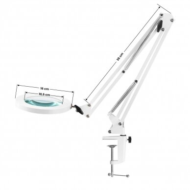 Profesionali kosmetologinė LED lempa - lupa GLOW 308, tvirtinama prie paviršių, baltos spalvos 3 Profesionali kosmetologinė LED lempa - lupa GLOW 308, tvirtinama prie paviršių, baltos spalvos 3