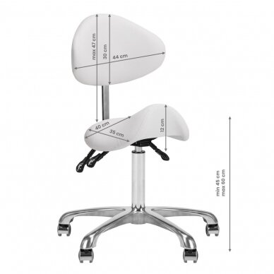 GIOVANNI CLASSIC 1004 profesionali meistro kėdė-balnas kosmetologams, baltos spalvos 9 GIOVANNI CLASSIC 1004 profesionali meistro kėdė-balnas kosmetologams, baltos spalvos 9