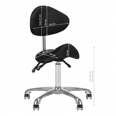 GIOVANNI CLASSIC 1004 profesionali meistro kėdė-balnas kosmetologams, juodos spalvos 1 GIOVANNI CLASSIC 1004 profesionali meistro kėdė-balnas kosmetologams, juodos spalvos 1