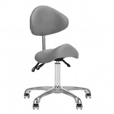 GIOVANNI CLASSIC 1004 profesionali meistro kėdė-balnas kosmetologams, pilkos spalvos GIOVANNI CLASSIC 1004 profesionali meistro kėdė-balnas kosmetologams, pilkos spalvos