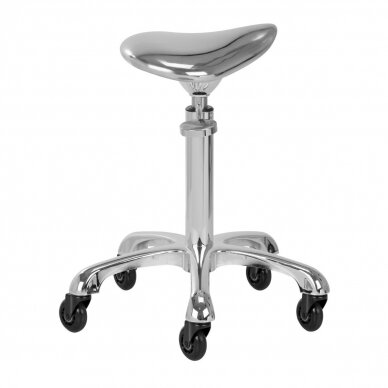Profesionali meistro kėdutė kosmetologams bei grožio salonams FINE SILVER ROLL SPEED, chromo spalvos 1 Profesionali meistro kėdutė kosmetologams bei grožio salonams FINE SILVER ROLL SPEED, chromo spalvos 1