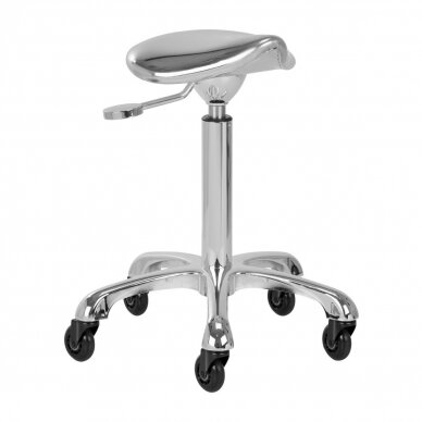 Profesionali meistro kėdutė kosmetologams bei grožio salonams FINE SILVER ROLL SPEED, chromo spalvos Profesionali meistro kėdutė kosmetologams bei grožio salonams FINE SILVER ROLL SPEED, chromo spalvos