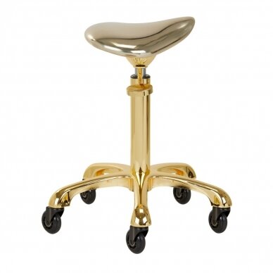 Profesionali meistro kėdutė kosmetologams bei grožio salonams FINE GOLD ROLL SPEED, auksinės spalvos 1 Profesionali meistro kėdutė kosmetologams bei grožio salonams FINE GOLD ROLL SPEED, auksinės spalvos 1