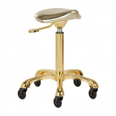 Profesionali meistro kėdutė kosmetologams bei grožio salonams FINE GOLD ROLL SPEED, auksinės spalvos Profesionali meistro kėdutė kosmetologams bei grožio salonams FINE GOLD ROLL SPEED, auksinės spalvos