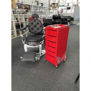 Profesionalus kirpyklos vežimėlis DECO, raudonos spalvos 2