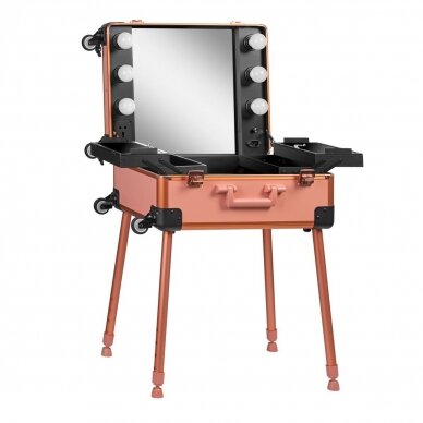 Profesionalus kosmetikos lagaminas T-27 ROSE GOLD Profesionalus kosmetikos lagaminas T-27 ROSE GOLD