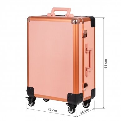 Profesionalus kosmetikos lagaminas T-27 ROSE GOLD 6 Profesionalus kosmetikos lagaminas T-27 ROSE GOLD 6