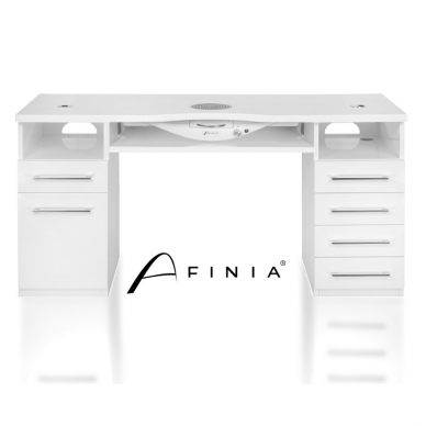 Profesionalus manikiūro stalas grožio salonui AFINIA FULL-BODIED SK03 150, baltos spalvos Profesionalus manikiūro stalas grožio salonui AFINIA FULL-BODIED SK03 150, baltos spalvos