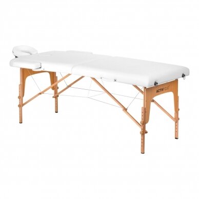 Profesionalus sulankstomas masažo stalas FIZJO LUX 2, baltos spalvos Profesionalus sulankstomas masažo stalas FIZJO LUX 2, baltos spalvos