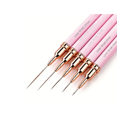 Profesionalus teptukų rinkinys nagų dailei PINK, 5 vnt. Profesionalus teptukų rinkinys nagų dailei PINK, 5 vnt.