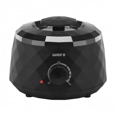 Profesionalus vaško šildytuvas skardinėms ir granulėms IWAX DIAMOND 400ML 100W, juodos spalvos Profesionalus vaško šildytuvas skardinėms ir granulėms IWAX DIAMOND 400ML 100W, juodos spalvos