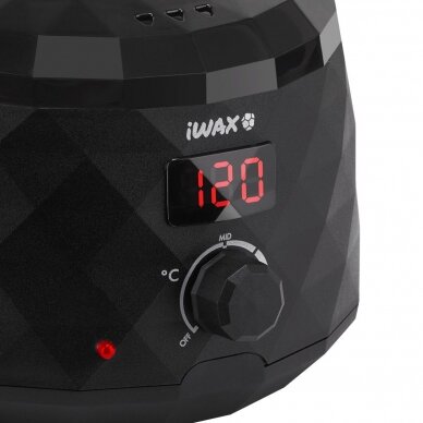 Profesionalus vaško šildytuvas skardinėms ir granulėms iWAX DIAMOND TECH 400ML 100W, juodos spalvos 4 Profesionalus vaško šildytuvas skardinėms ir granulėms iWAX DIAMOND TECH 400ML 100W, juodos spalvos 4