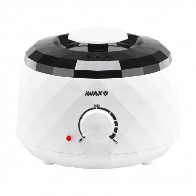 Profesionalus vaško šildytuvas skardinėms ir granulėms IWAX DIAMOND 400ML 100W, baltos spalvos Profesionalus vaško šildytuvas skardinėms ir granulėms IWAX DIAMOND 400ML 100W, baltos spalvos