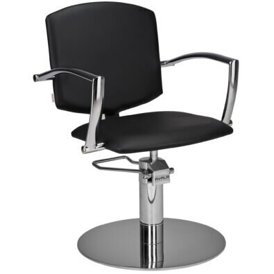 Profesionali kirpyklos kėdė BLACK PAKO CHROME ROUND