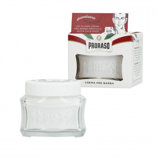PRORASO WHITE LINE PRE-SHAVING CREAM Raminamasis kremas prieš skutimąsi, 100ml. PRORASO WHITE LINE PRE-SHAVING CREAM Raminamasis kremas prieš skutimąsi, 100ml.
