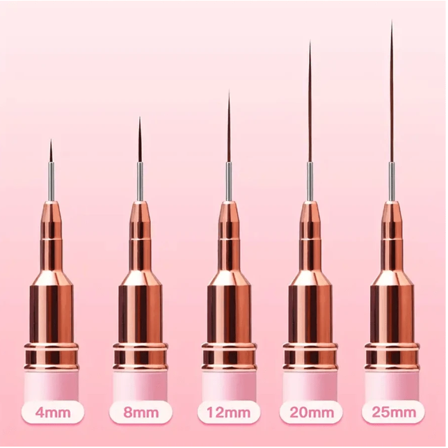 Profesionalus teptukų rinkinys nagų dailei PINK, 5 vnt. 1 Profesionalus teptukų rinkinys nagų dailei PINK, 5 vnt. 1