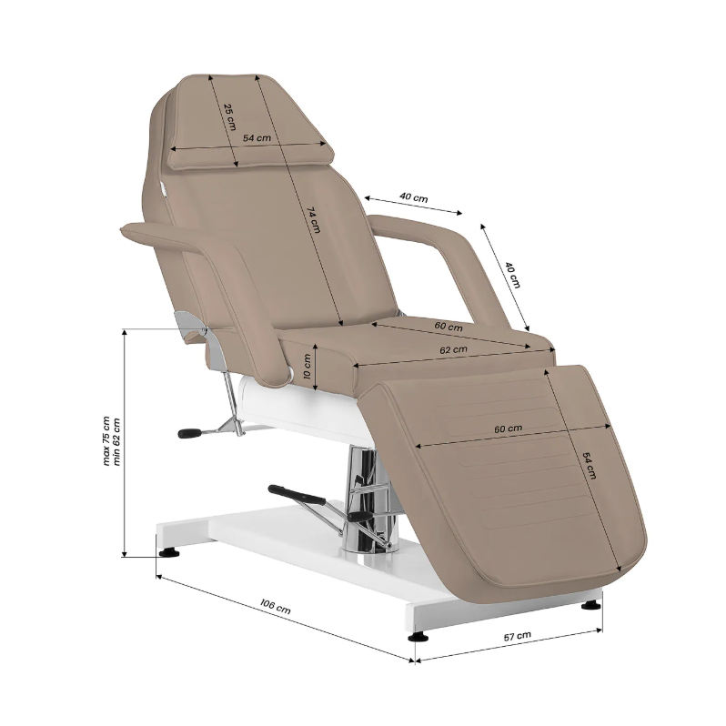 Profesionalus hidraulinis gultas-lova kosmetologams SILLON v2 210, rudos spalvos 16 Profesionalus hidraulinis gultas-lova kosmetologams SILLON v2 210, rudos spalvos 16