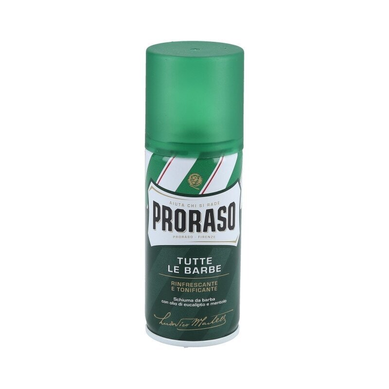 PRORASO GREEN Shaving Foam raminančios skutimosi putos, 100 ml. PRORASO GREEN Shaving Foam raminančios skutimosi putos, 100 ml.