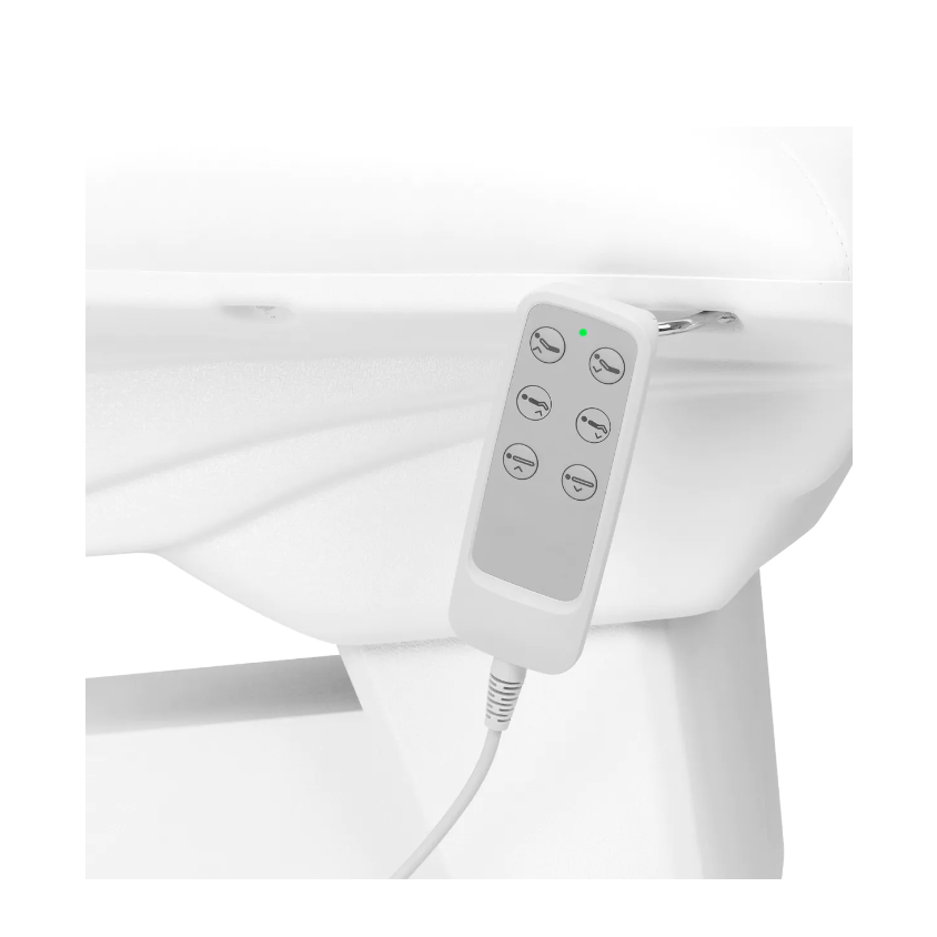Profesionali elektrinė kosmetologinė kėdė-gultas SILLON BASIC, baltos spalvos (3 varikliai) 10 Profesionali elektrinė kosmetologinė kėdė-gultas SILLON BASIC, baltos spalvos (3 varikliai) 10