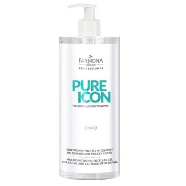 FARMONA PURE ICON multifunkcinis micelinis gelis-prausiklis veido ir akių makiažo nuvalymui (be SLS), 500 ml FARMONA PURE ICON multifunkcinis micelinis gelis-prausiklis veido ir akių makiažo nuvalymui (be SLS), 500 ml
